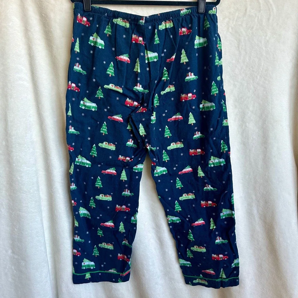 Wondershop Christmas Pajama Set Women L Navy Blue Holiday Truck Camper Sleepwear